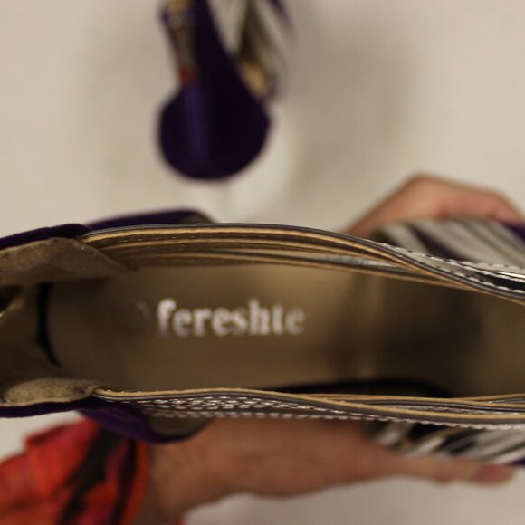 Suede Peep-Toe Platform Stiletto Heels Size 11 - Picture 12 of 13